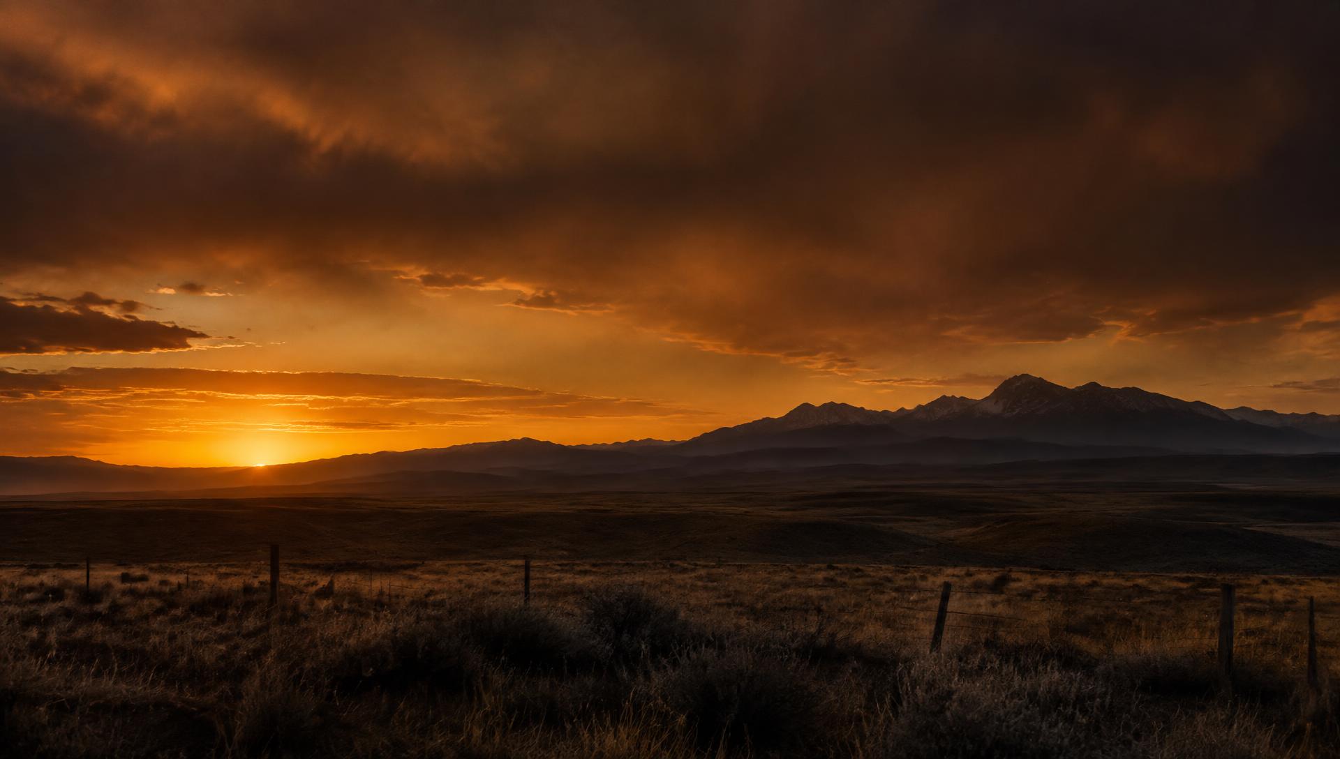 Wyoming high plains at dusk